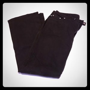 Express dark brown stretch fit boot cut jeans